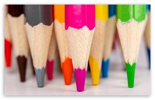 Download Back To School - Colored Pencils Macro UltraHD Wallpaper
