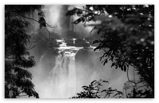 Download Iguazu Falls Black And White UltraHD Wallpaper