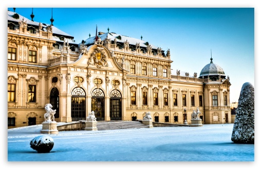 Download Belvedere Palace, Vienna, Austria, Winter UltraHD Wallpaper