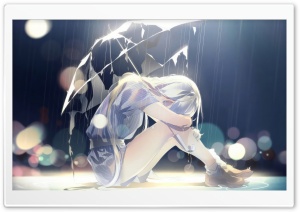 Girl Crying in the Rain Drawing