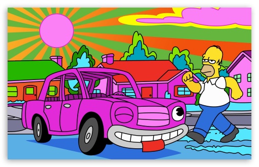 Download Homer Simpsons Stoned UltraHD Wallpaper