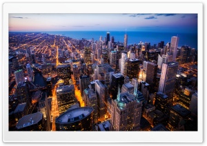Chicago Skyscrapers, Night, USA