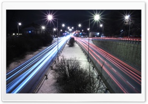 Long Exposure Night Road