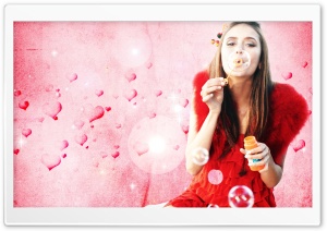 Nina Dobrev Blowing Bubbles