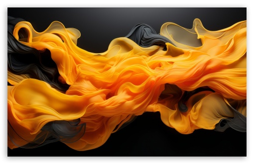Download Black Orange Yellow Abstract Art UltraHD Wallpaper