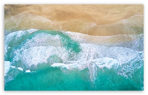 Download Beautiful Beach Waves Drone Photography UltraHD Wallpaper
