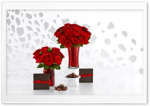 Red Roses Bouquets and Chocolate