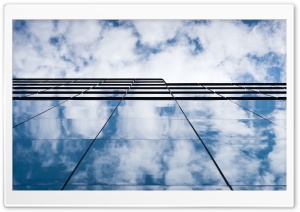 Cloudy Blue Sky, Glass Building