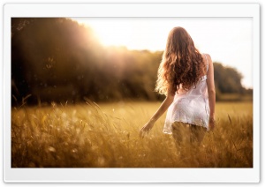 Summer, Girl, Field, Goden,...