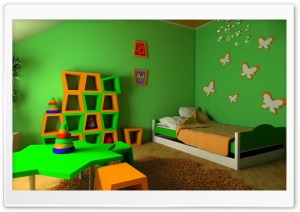 Children Bedroom Green Walls