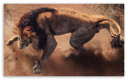 Download Beautiful Angry Lion UltraHD Wallpaper