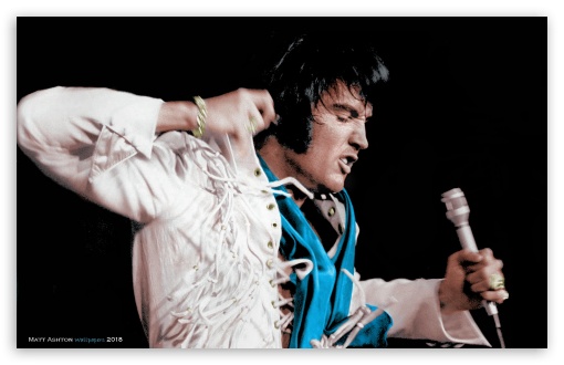 Download Elvis Presley Fringe Jumpsuit 1970 UltraHD Wallpaper