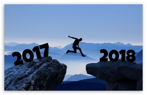 Download Man Jumping from 2017 to 2018 UltraHD Wallpaper