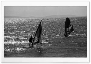 Windsurfing Black And White