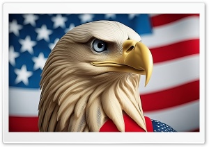 Bald Eagle, American Flag,...
