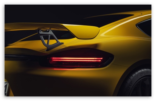Download 2019 Yellow Porsche 718 Cayman GT4 Sports Car... UltraHD Wallpaper