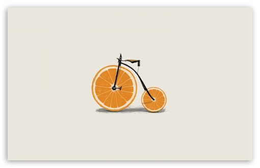 Download Orange Bicycle UltraHD Wallpaper