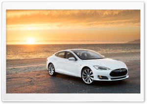 Tesla Model S in White, At...
