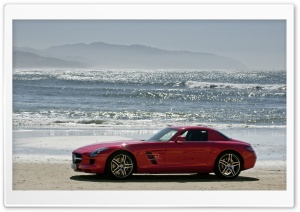 Mercedes Benz SLS On The Beach