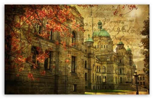 Download British Columbia Parliament Buildings Vintage UltraHD Wallpaper
