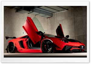 Red Lamborghini Aventador...