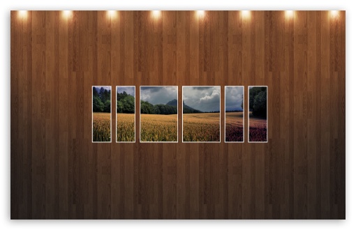 Download Wheat Field Picture   Wood Wall UltraHD Wallpaper