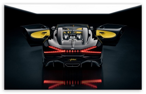Download Black Bugatti W16 Mistral Sports Car 2024,... UltraHD Wallpaper
