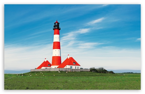 Download Westerheversand Lighthouse, Germany UltraHD Wallpaper