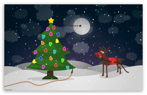 Download Santa's Reindeer UltraHD Wallpaper