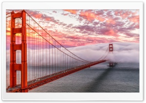 Golden Gate In Clouds San...