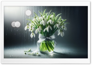 Spring Snowdrops in a Glass Vase