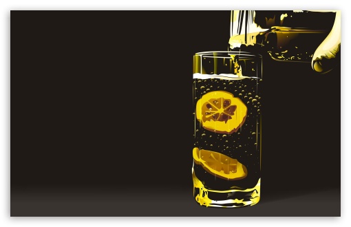 Download Water With Lemon UltraHD Wallpaper