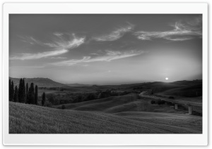 Tuscany Landscape Monochrome