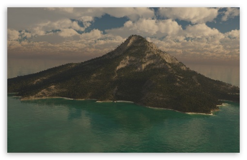 Download Mountain Island 3D UltraHD Wallpaper