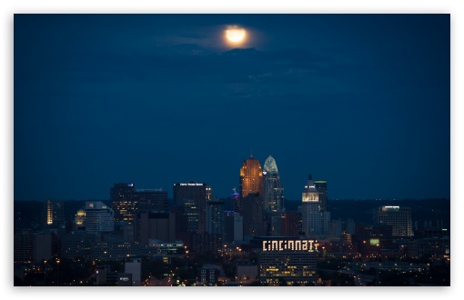 Download Cincinnati At Night UltraHD Wallpaper