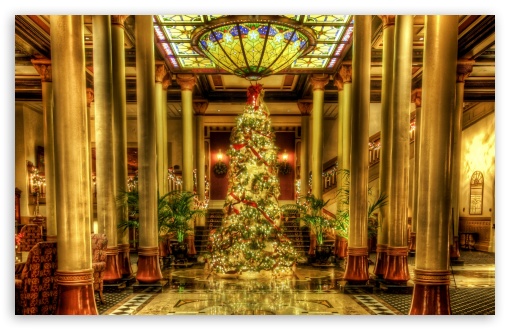 Download Christmas - Driskill Hotel Lobby, Texas UltraHD Wallpaper