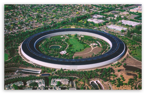 Download Apple Park, Cupertino, California, Aerial View UltraHD Wallpaper