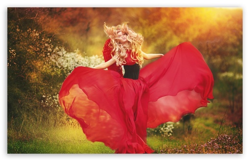 Download Gorgeous Red Dress UltraHD Wallpaper