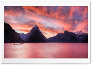 Sunset In Milford Sound