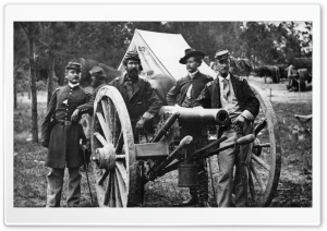 Officers And Cannon   Vintage...