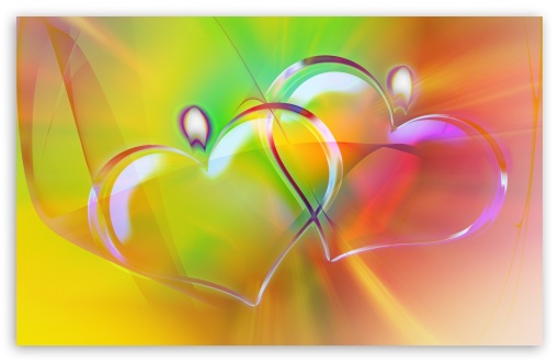 Download Colorful Heart Candles UltraHD Wallpaper