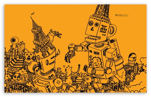 Download Zune Robots UltraHD Wallpaper