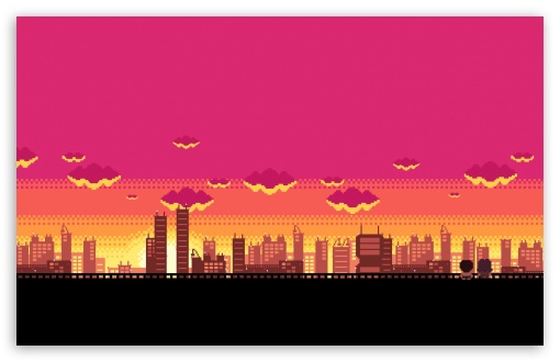 Download Pink City Pixel Art UltraHD Wallpaper