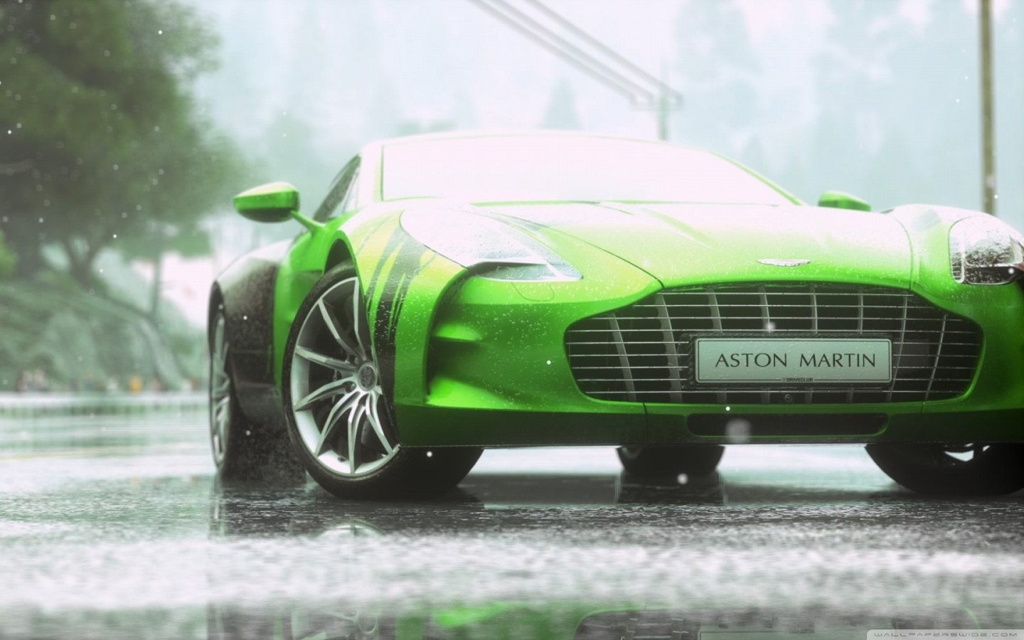 Aston Martin one 77 зеленый