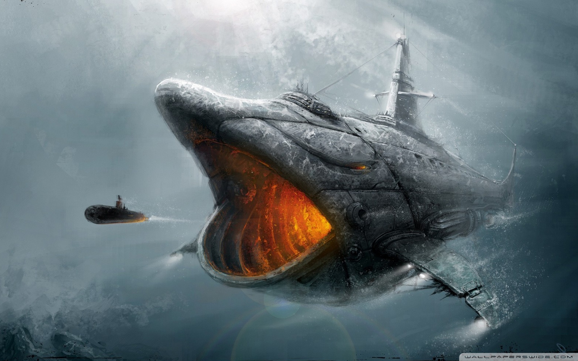 Есть корабль они живут в корабле. Подводная лодка акула. Подводная лодка 941 акула. Дизельпанк подводная лодка. Сабнатика субмарина МЕГАЛОДОН.