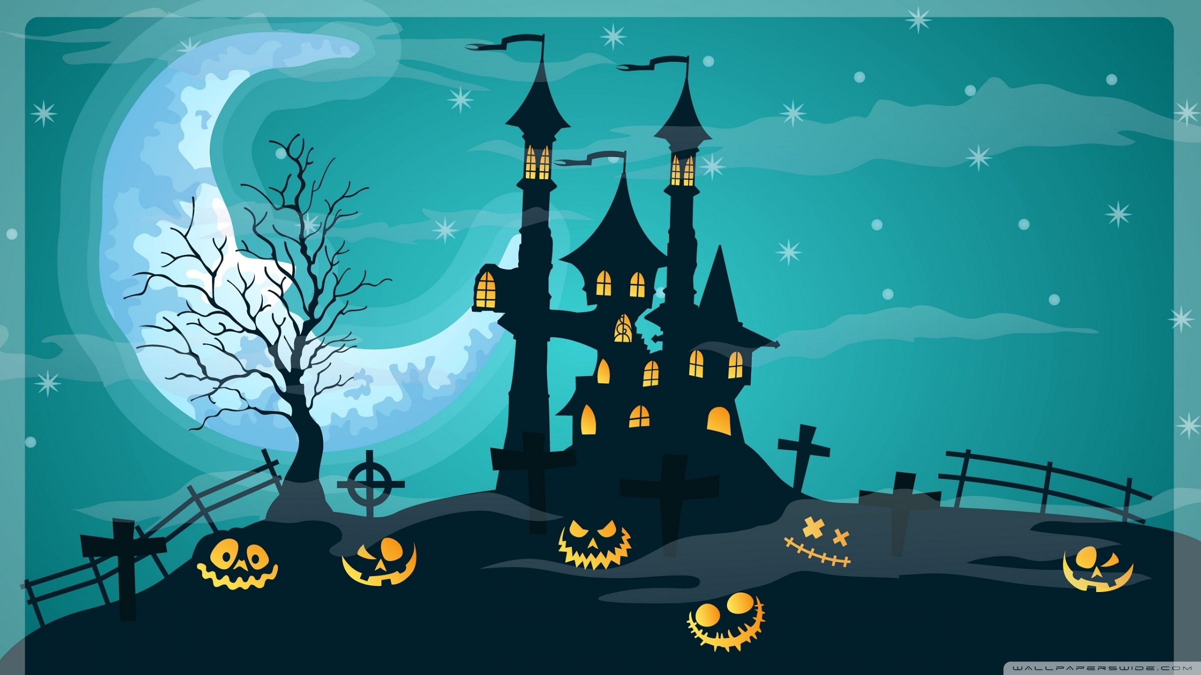 Download Halloween Night, Haunted Castle, Jack-O-Lanterns UltraHD ...