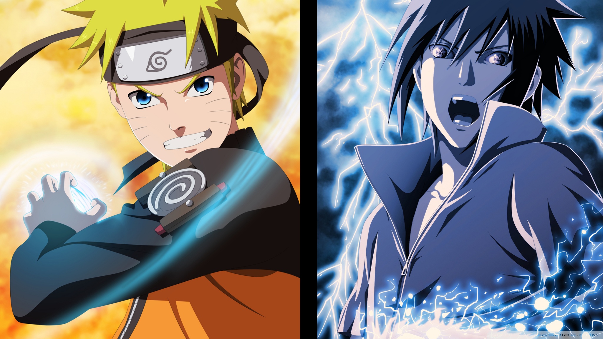 Download Naruto and Sasuke - Opposites UltraHD Free Wallpaper.