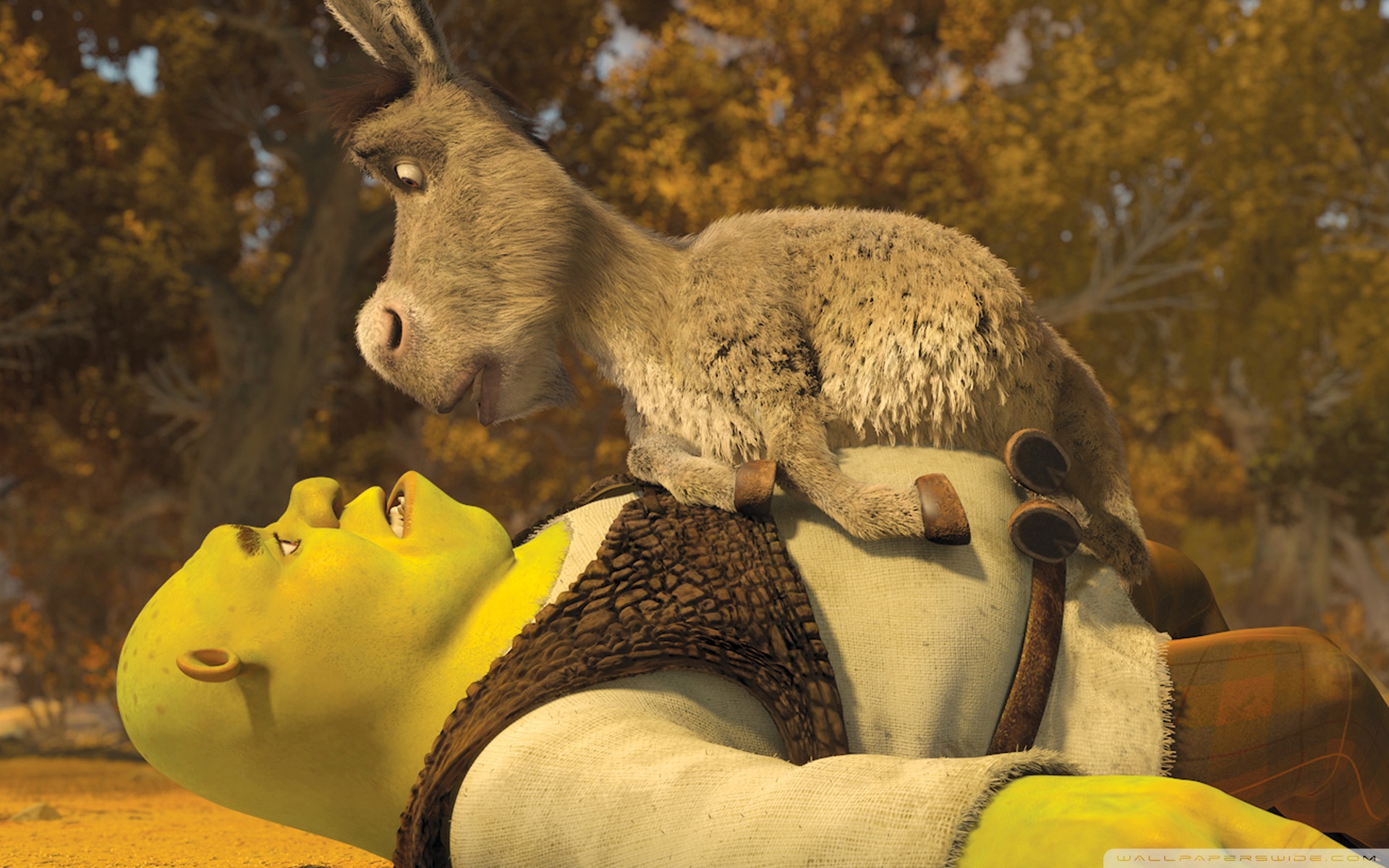 Download Shrek and Donkey UltraHD Free Wallpaper.